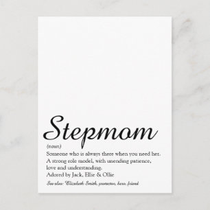 Best Stepmom, Stepmother Definition Script Postcard