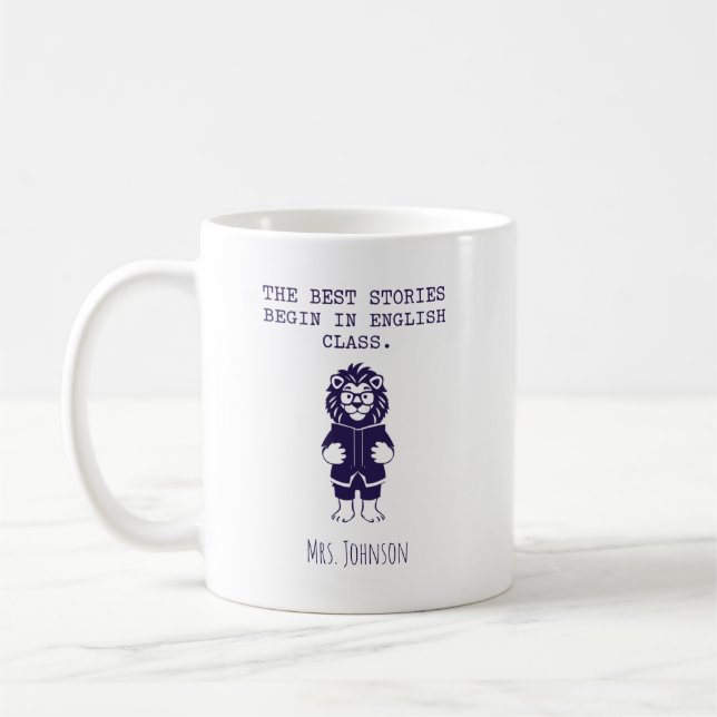 Best Stories Begin In English Class Teacher Coffee Mug (Left)