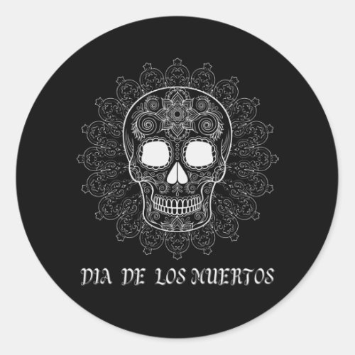 Best sugar skull day of dead dia de los muertos classic round sticker