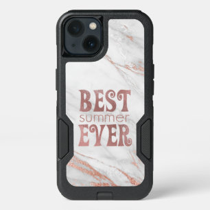 Best Summer Ever Rose Gold Text on Marble iPhone 13 Case