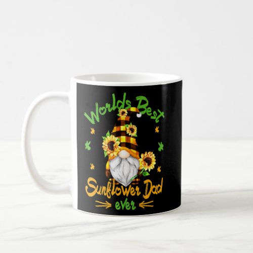 Best Sunflower Dad  Gardener Grandpa Hippie Gnome  Coffee Mug