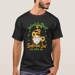 Best Sunflower Dad Gardener Grandpa Hippie Gnome T-Shirt