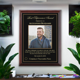 Best Supervisor Award Photo Logo Gold Personalize