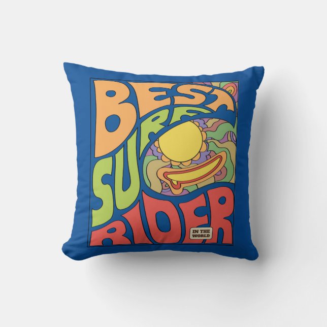 Best Surf Ever Poster Throw Pillow (Front)