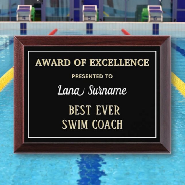 Best Swim Coach Award Plaque (Creator Uploaded)