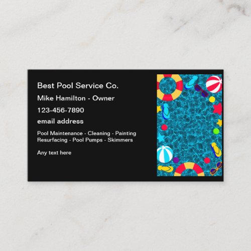 Best Swimming Pool Service Business Cards