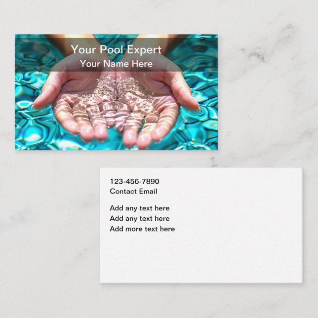 Best Swimming Pool Service Modern  Business Card (Front/Back)