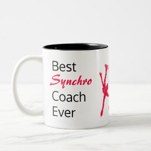 Best synchro skating coach mug - red arabesque