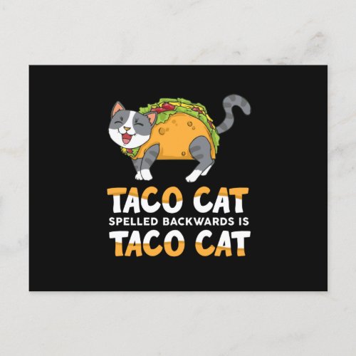 Best Taco Cat Spelled Backwards Is Taco Cat Announcement Postcard