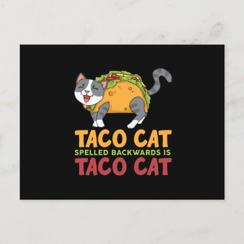 Best Taco Cat Spelled Backwards Is Taco Cat Invitation Postcard
