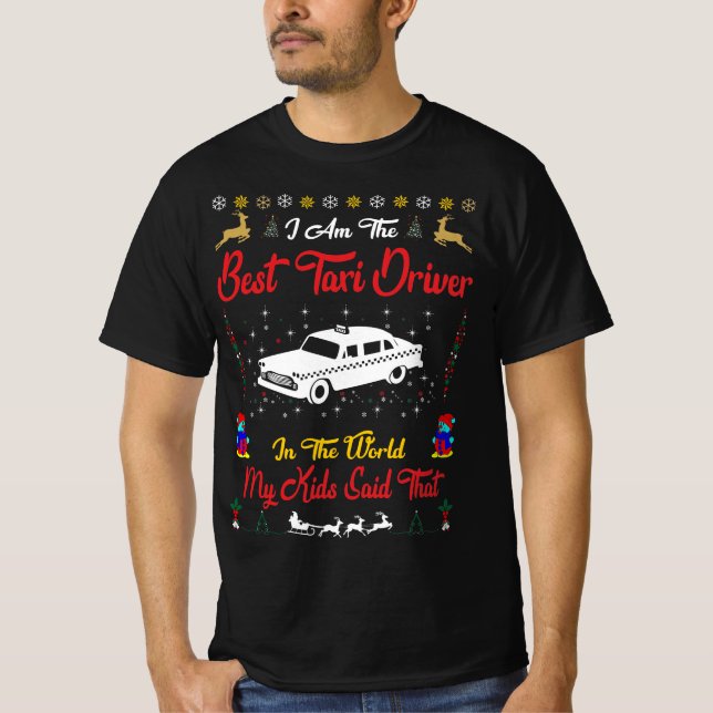 Best Taxi Driver Christmas T-Shirt (Front)