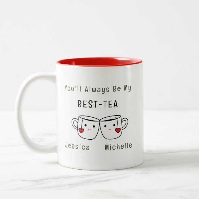 Best-Tea Personalized Friendship Two-Tone Coffee Mug (Left)