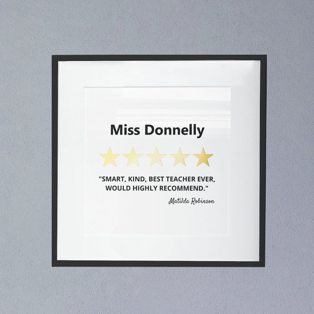Best Teacher 5 Star Review Foil Prints (Creator Uploaded)