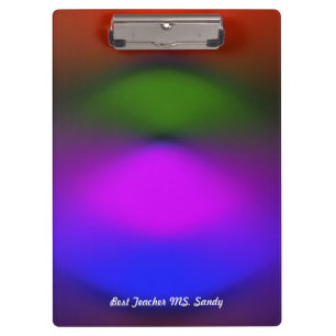 Best Teacher Add Name Blue, Purple, Green & Orange Clipboard
