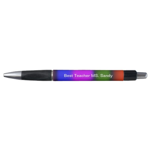 Best Teacher Add Name Blue Purple Green Orange Pen