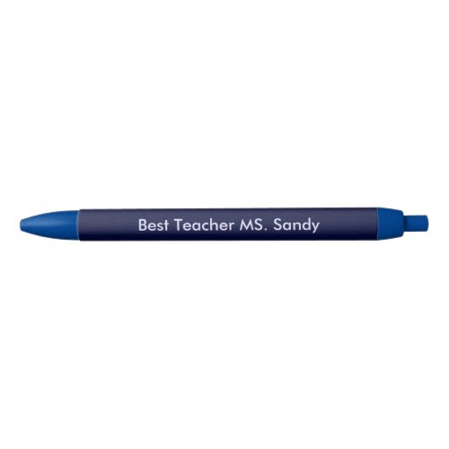 Best Teacher Add Name Blue Textured Black Ink Pen