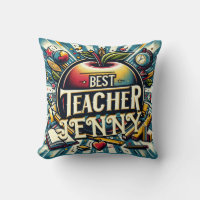 Best Teacher Add Name Gift Throw Pillow