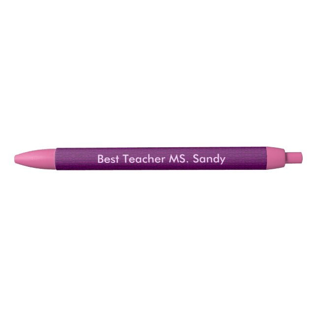 Best Teacher Add Name Textured Purple Pen (Front)