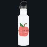 Best Teacher | Apple Cute Fun Modern Name Scandi Stainless Steel Water Bottle<br><div class="desc">A simple, stylish, vibrant apple fruit graphic design water bottle in a fun, trendy, scandinavian minimalist style in shades or red pink and green which can be easily personalized with your teachers name by replacing "Mrs Johnson" and a tagline replacing "Best Teacher" to make a truly unique thank you gift...</div>