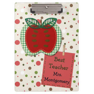Best Teacher Apple Personalized Clipboard