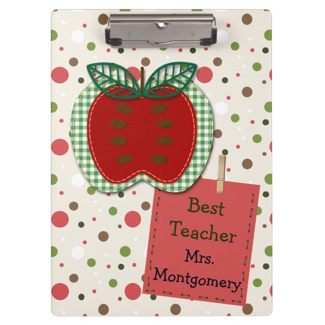 Best Teacher Apple Personalized Clipboard (Front)