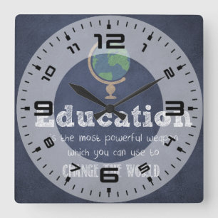 Best Teacher appreciation quote Square Wall Clock
