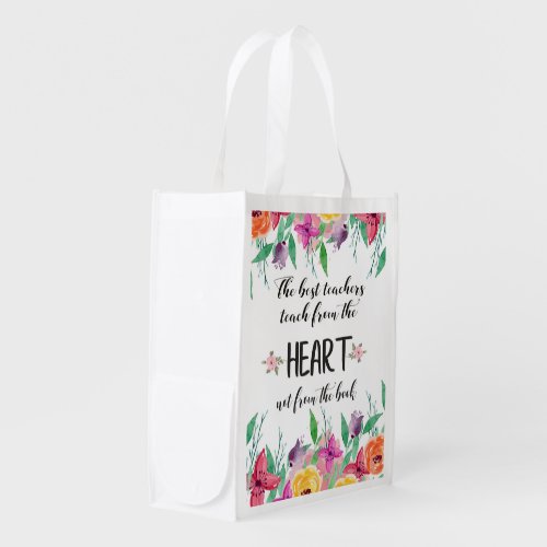 Best teacher Appreciation quote Thank you gift Grocery Bag