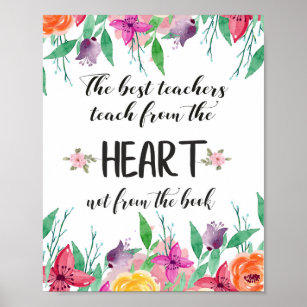 Best teacher Appreciation quote Thank you gift Poster
