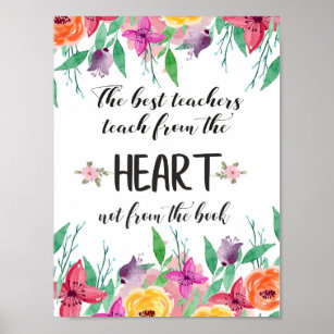 Best teacher Appreciation quote Thank you gift Poster