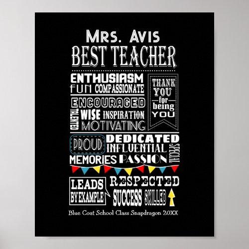 Best teacher appreciation thank you retirement poster