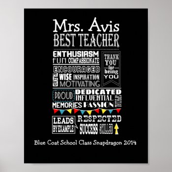 Best Teacher Appreciation Thank You Retirement Poster by GenerationIns at Zazzle