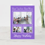 Best Teacher Best Mom Memorable Photo Birthday Card<br><div class="desc">Give your mom the heartfelt birthday greeting she deserves with our Best Teacher Best Mom Memorable Photo Birthday Card. This card is more than just a piece of paper - it's a collection of precious moments, capturing all the love, joy and hard work she's put into her teaching career and...</div>