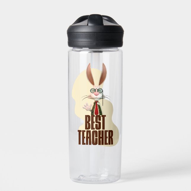 Best Teacher Bunny Rabbit Classroom Humor Water Bottle (Front)