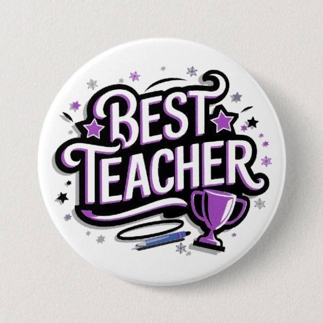 Best Teacher  Button (Front)