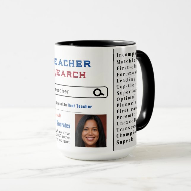 Best Teacher Custom Best Search Gift Mug (Front Right)