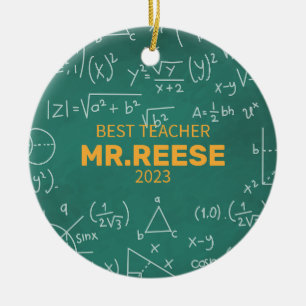 Best Teacher Custom Math Teacher Name Mathematics Ceramic Ornament