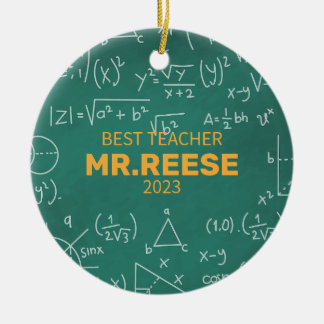 Best Teacher Custom Math Teacher Name Mathematics Ceramic Ornament