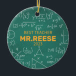 Best Teacher Custom Math Teacher Name Mathematics Ceramic Ornament<br><div class="desc">Best Teacher Custom Math Teacher Name Mathematics Ceramic Ornament Celebrate your dedicated math teacher with a custom math teacher ornament that's both meaningful and beautifully crafted. This unique and personalized ornament is the perfect way to express your gratitude and admiration for their exceptional teaching throughout the year. Our high-quality ornaments...</div>