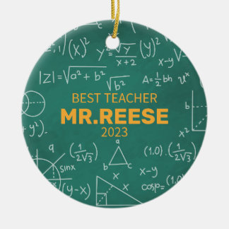 Best Teacher Custom Math Teacher Name Mathematics Ceramic Ornament