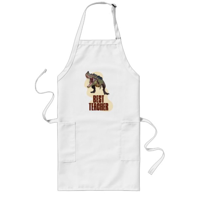 Best Teacher Dinosaur Classroom Humor Long Apron (Front)