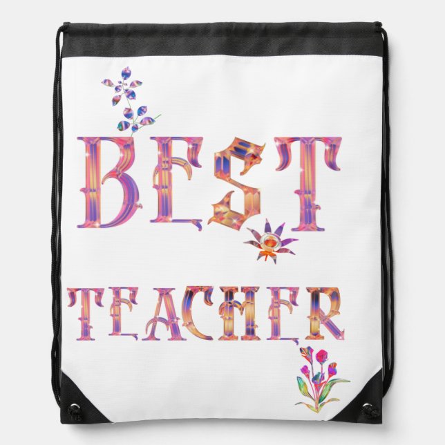 Best Teacher Drawstring Bag (Front)