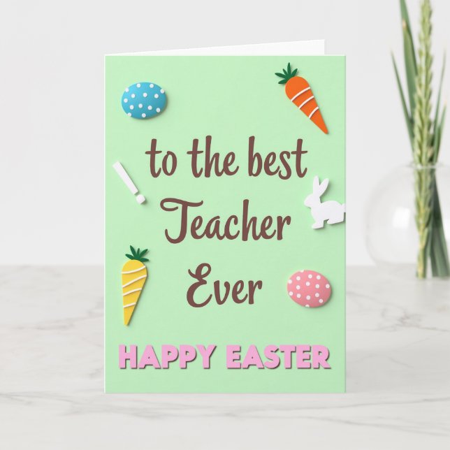 Best Teacher Easter Card (Front)