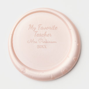 Best teacher ever add name date year simple school wax seal sticker