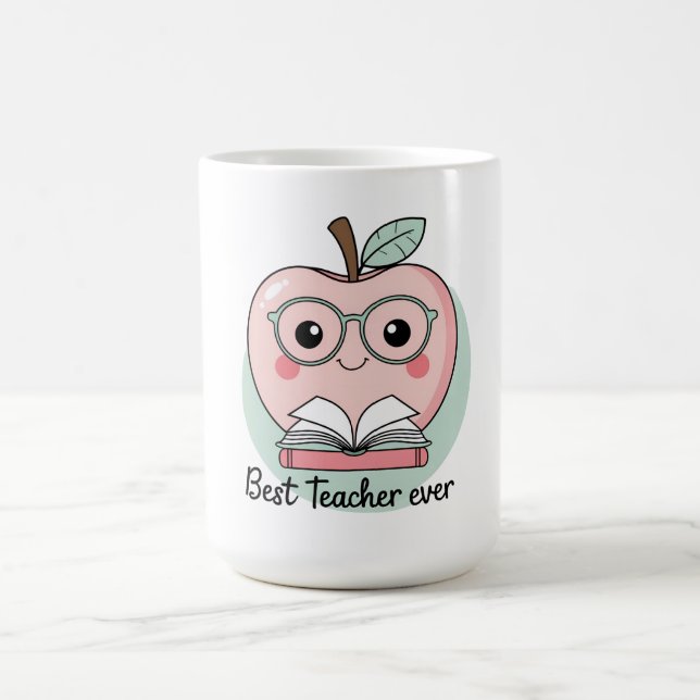 Best Teacher Ever Apple Design  Coffee Mug (Center)