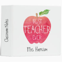 Best Teacher Ever Apple Personalized Lesson Plans 3 Ring Binder