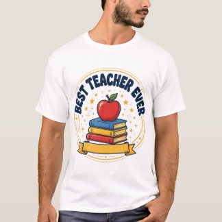 Best Teacher Ever Apple Retro T-Shirt
