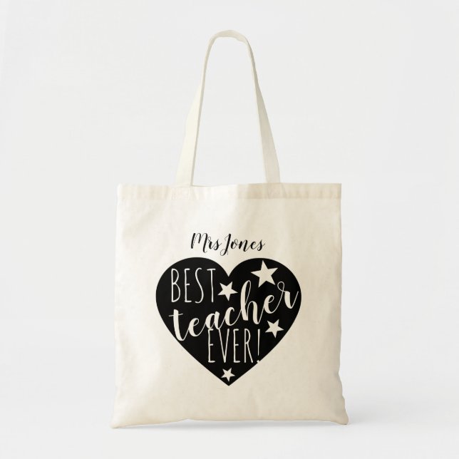 best teacher ever bag hashtag teacher fashion (Front)