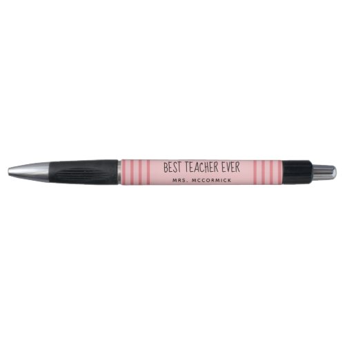 Best Teacher Ever Blush Pink Whimsical Monogram Pen