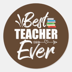 Best Teacher Ever Book Teacher Day Classic Round Sticker
