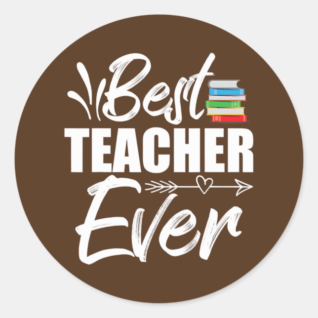 Best Teacher Ever Book Teacher Day  Classic Round Sticker (Front)